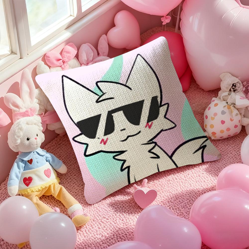 

BBoykisser Silly Cat Cute Pillow Case Antidustmite Pillowcase Invisible Zipper Silky Short Plush Sofa Cushion Cover 30x30 cm