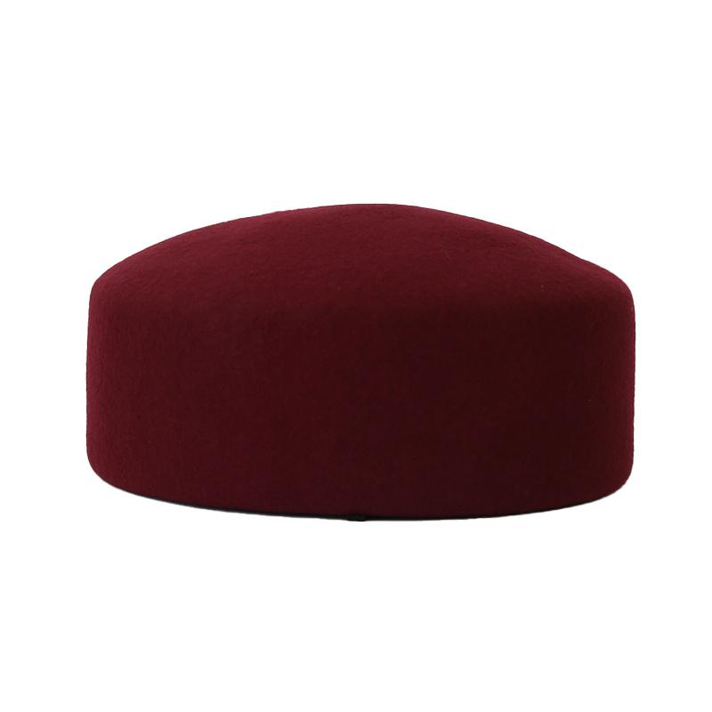Autumn Winter 100% Wool Felt Blocked Beret Women Elegant Bread Pumpkin Berets Men Ladies Wedding Painter Pillbox Fascinator Hat