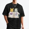 Gatto Chainsmoker Yani Neko Anime T-shirt Lavata Manica Corta Harajuku T-shirt Vintage Uomo Donna Streetwear Maglietta Estiva