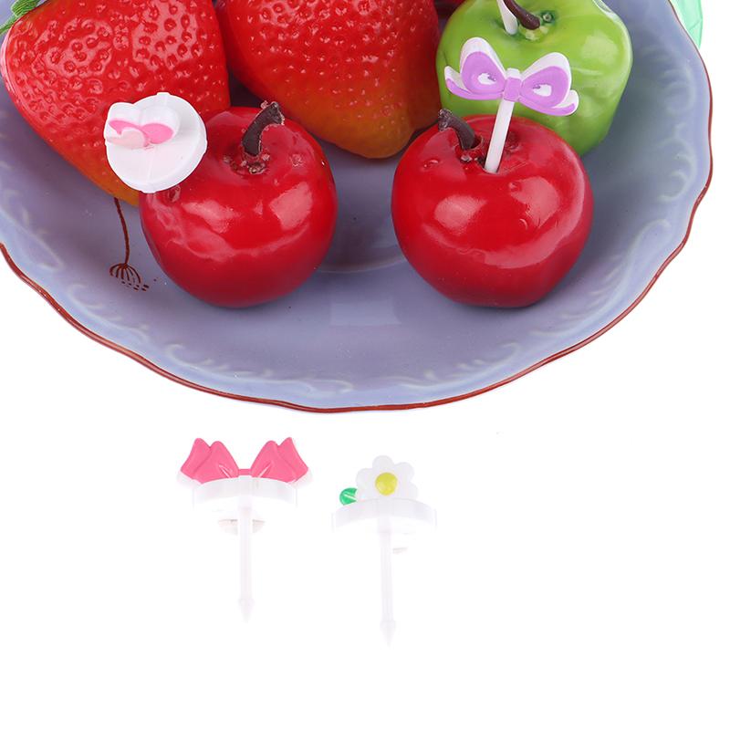 8 Pcs Kids Fruit Picks Needle Stick Toothpicks Mini Creative Fruit Cake Dessert Food Forks Lunch Box Decor Bento Accessories