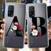 Transparente Hülle für Xiaomi Mi Poco X3 NFC M3 Pro F3 F1 11 Lite 12 Redmi Note 10 9S 8 7 9 Weiche Handyhülle Buchstaben DIY Blume