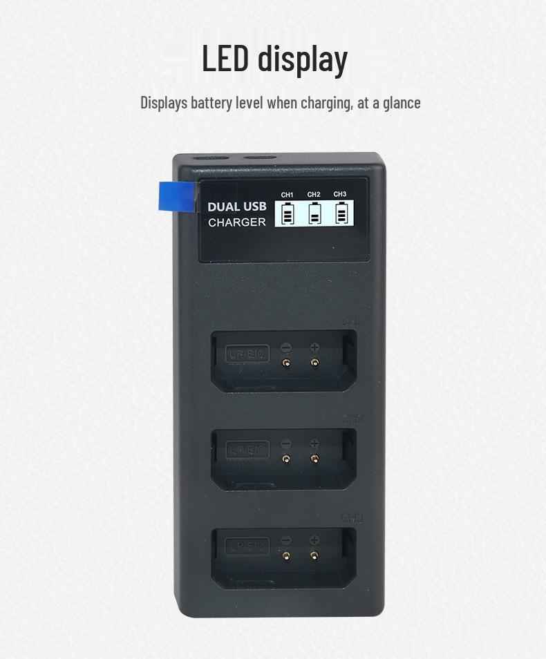 Triple-Slot Charger for Canon EOS 1300D 1100D 1200D 1500D 3000D Cameras (LPE10)