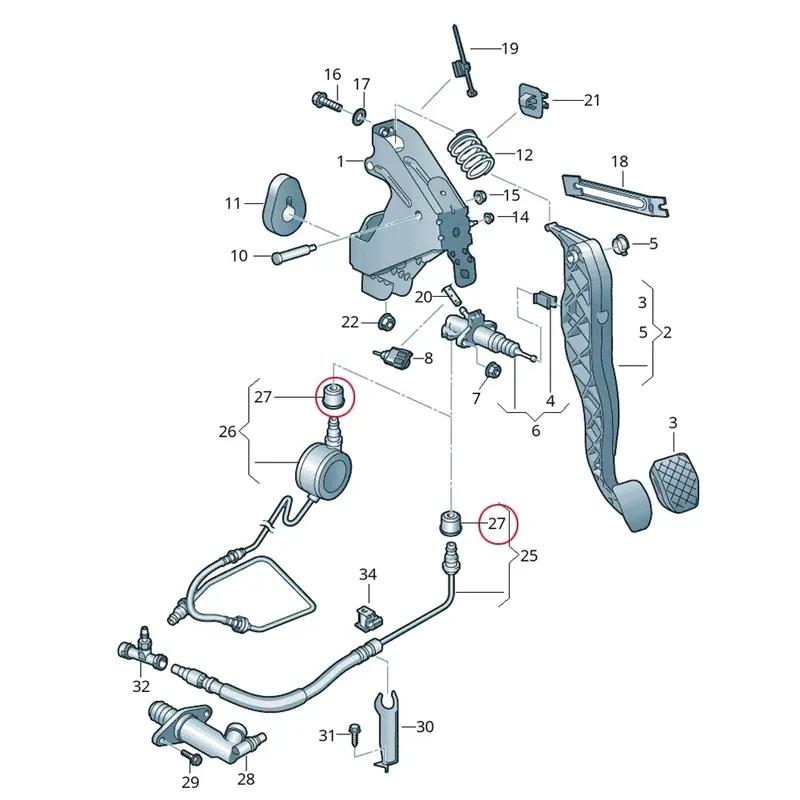 Car Clutch Master Cylinder Gasket Seal Repair Kit For Citroen C2 2003 2004 2005 2006 2007 2008 2009 1K0798741 02F141143A