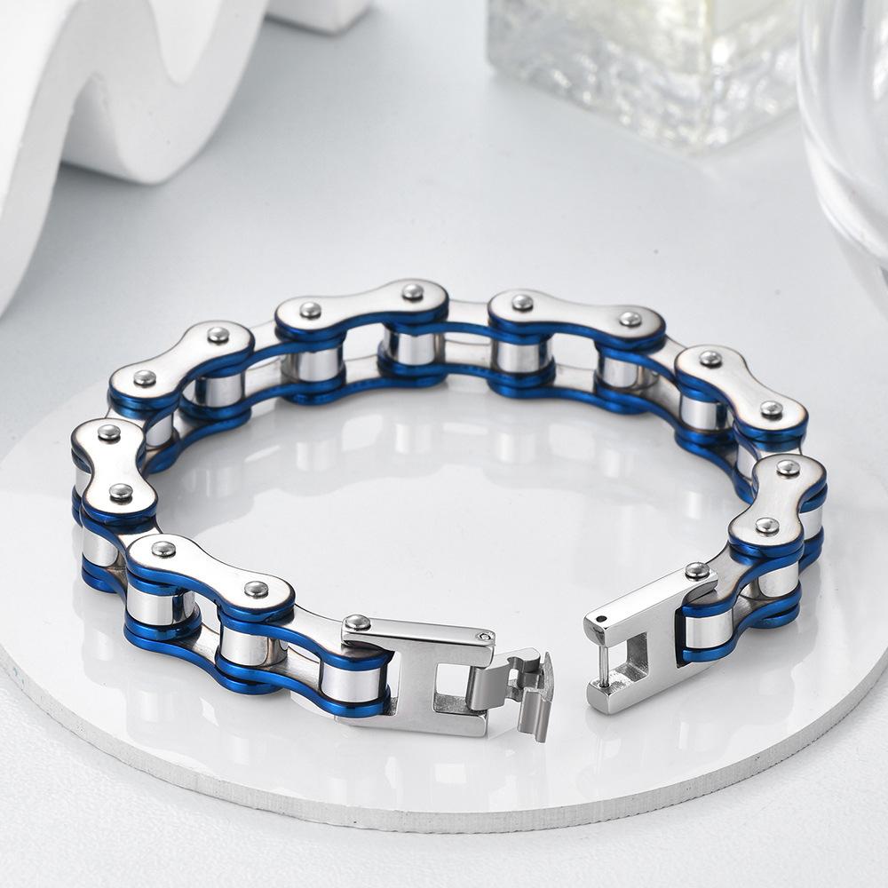 Personalized Punk Motorcycle Bracelet Stainless Steel Bracelet Fashion Silver Bicycle Chain Bracelet