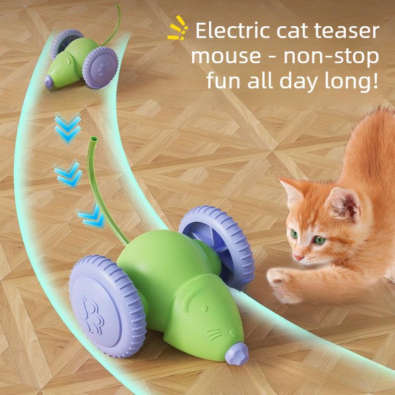 Haustierspielzeug selbst-hi, gelangweiltes Mausauto, Laser-Teaser-Katzenstab, Katzenspielzeug Teaser Katze Rennsportwagen