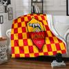 Coperta in Flanella con Emblema AS Roma, Morbido Poliestere, Design Moderno, Per Tutte le Stagioni, per Campeggio, Viaggi, Regali per Feste o Compleanni