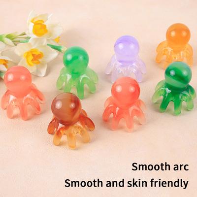 Resin Octopus Shaped Head Meridian Acupoint Massage Comb Wide Tooth Scalp Comb Back Neck And Back Manual Deep Massage Tools