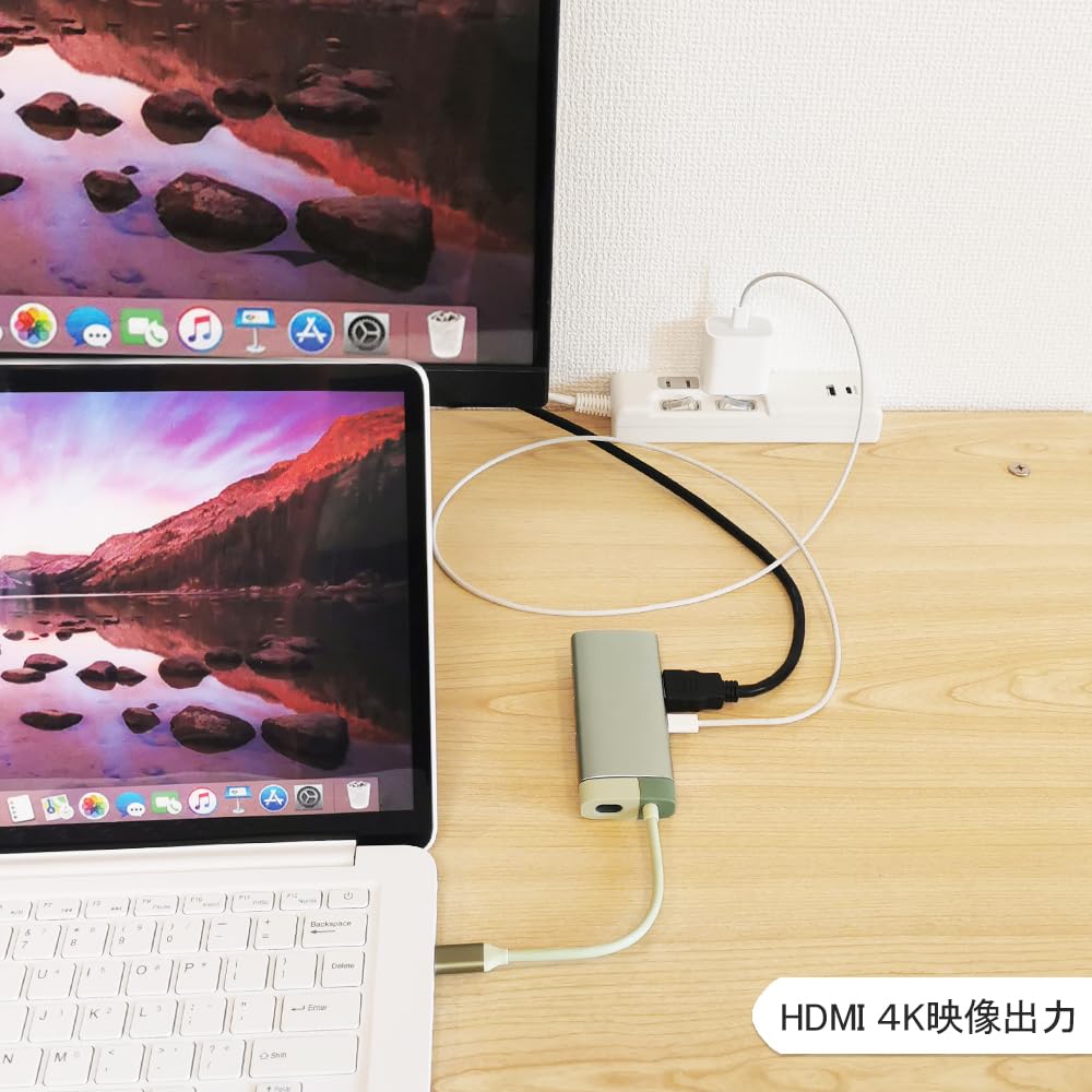 EGRET 1to5 to USB HDMI Docking Cable 100W PD USB Video Pink EH23-5C USB-C USB-C Hub, Adapter, Connector, Station, Management, Aluminum, 5-in-1,