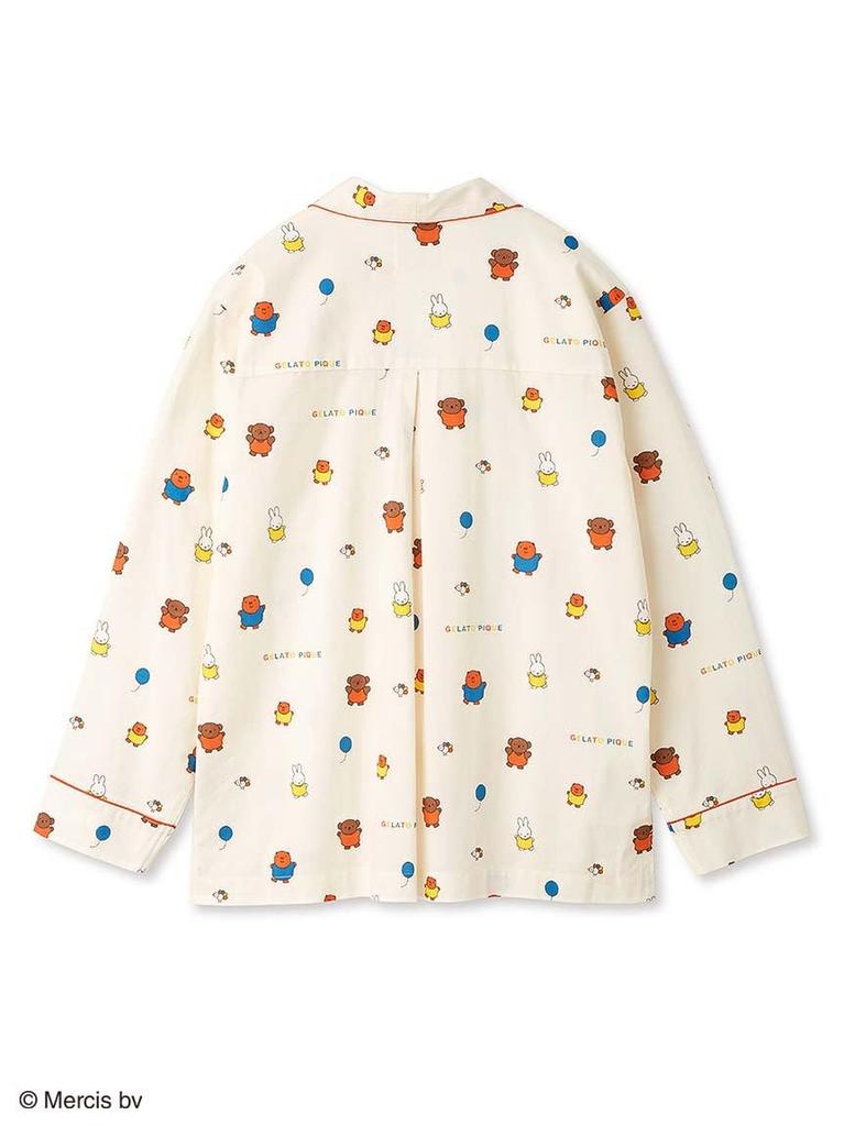 Gelato Pique DickBruna HOMME All-Over Print Flannel Pajama Shirt PMFT244365 Men's Size M Cream