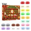 Christmas Party Favors Cartoon Dumpling Gift Box, Xmas Advent Calendar with 24 Stress Countdown Relief Squeeze Toys, Days Steamed Bun Toy Box