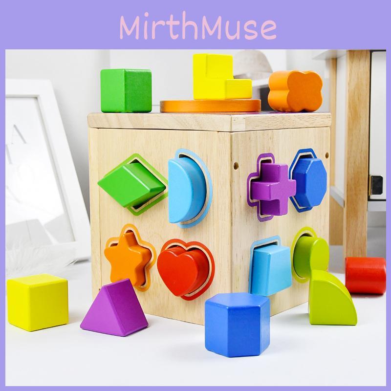 Wooden Geometric Shape Matching Blocks For Kids Educational Toy For Brain Development