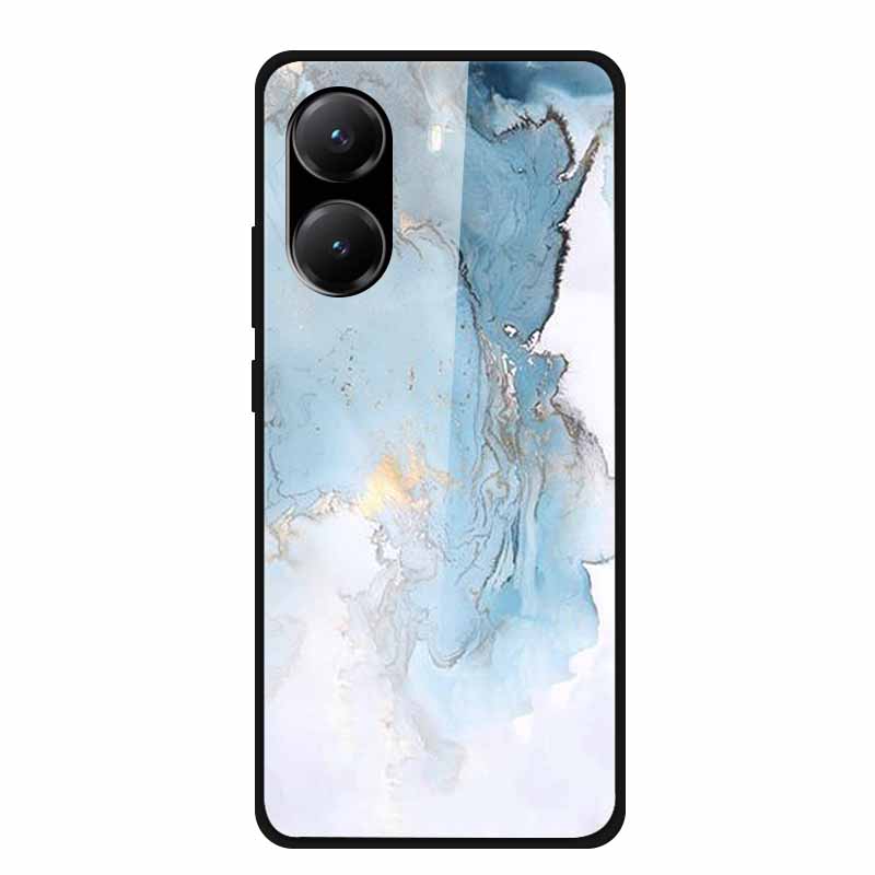 Tempered Glass Case For Poco X7 Pro Back Cover PC Hard Shockproof Cases for Xiaomi PocoX7 Pro Funda Marble Texture Fashion Coque