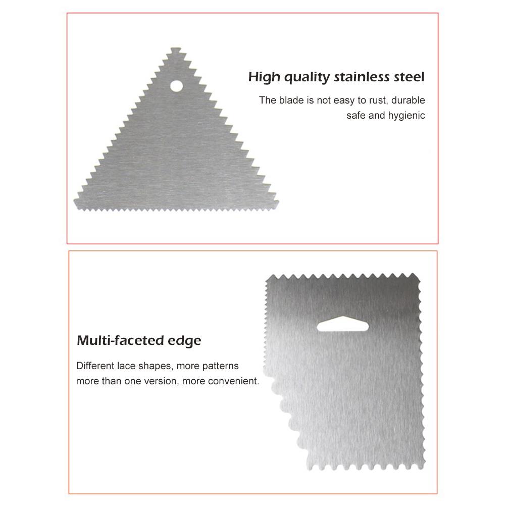 6 Stück Kuchenschaber Kuchenglätter Edelstahl Kuchenrand Seitendekorationswerkzeuge