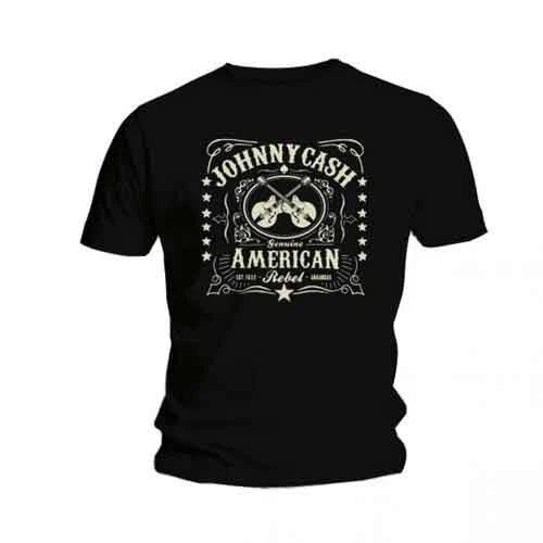 Johnny Cash - American Rebel Men s T-Shirt Black Large S