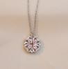 Women's Japanese Korean Folding Fashion Two-Wearing Four-Leaf Flower Heart-to-Heart Clavicle Necklace Zircon Copper Water-Wave