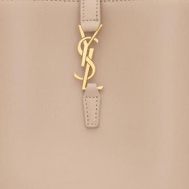 Saint Laurent Ysl Cassandre Metal Letter Logo Hook Closure Leather Bucket Bag Mini Women Bags Dark-Beige 765870-2R20W-2721