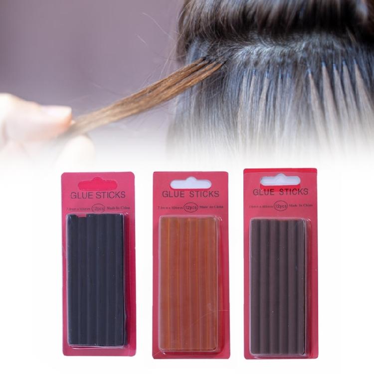 12 Pieces Professional Glues Sticks For Hair Extensions Portable Real Hair Extension Tools for Salon or Home Use