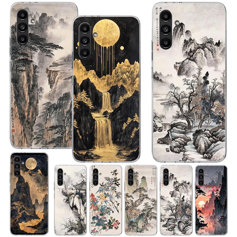 Chinese Style ink Painting Art Phone Case For Samsung Galaxy A17 A16 A56 A15 A55 A14 A54 A13 A53 A36 A35 A34 A33 A26 A25 A24 A23