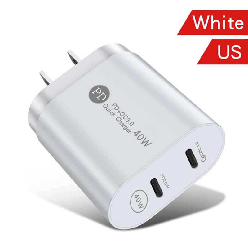 New Dual Pd40w Fast Charger For Apple 12 Type-c Pd Dual Port Charging