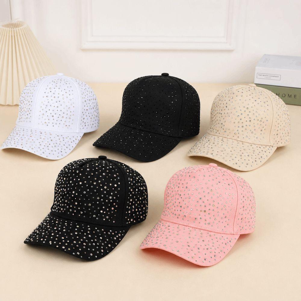 Starry Sky Rhinestone Decorated Sun Protection Hat Breathable Duck Tongue Hat Baseball Cap Unisex