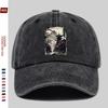Japanese Pagoda Mountain Print Washed Baseball Cap Unisex Cotton Adjustable Curved Brim Outdoor Golf Hat