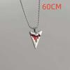 Hip-hop Personality Red Drip Glaze Sliver Color Shark Tooth Pendant Necklace Earrings for Women Men Punk Couples Jewelry Sets