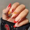 24Pcs Pink Matte French Leopard Square Coffin Press On Nails Artificial Acrylic Fake Nails For Women