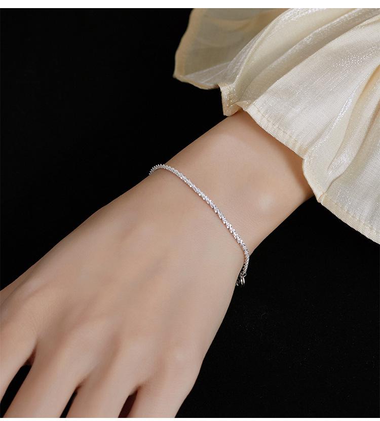 

Copper Plated Fashion Simple Shiny Chain Bracelet For Women Minimalist Adjustable Charm Bracelet Wedding Party Zircon Girl Gift мідний