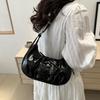 Hot Y2K Solid Color Underarm Hobo Bags for Women Casual Style PU Leather Design Ladies Bow Handbag Adjustable Strap Shoulder Crossbody Bag