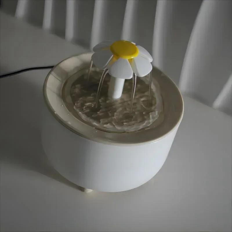 

Автоматический циркулирующий фонтан для домашних животных, беззвучный диспенсер для воды для кошек и собак, прозрачный лепестковый фильтр для воды, отключение питания 1L