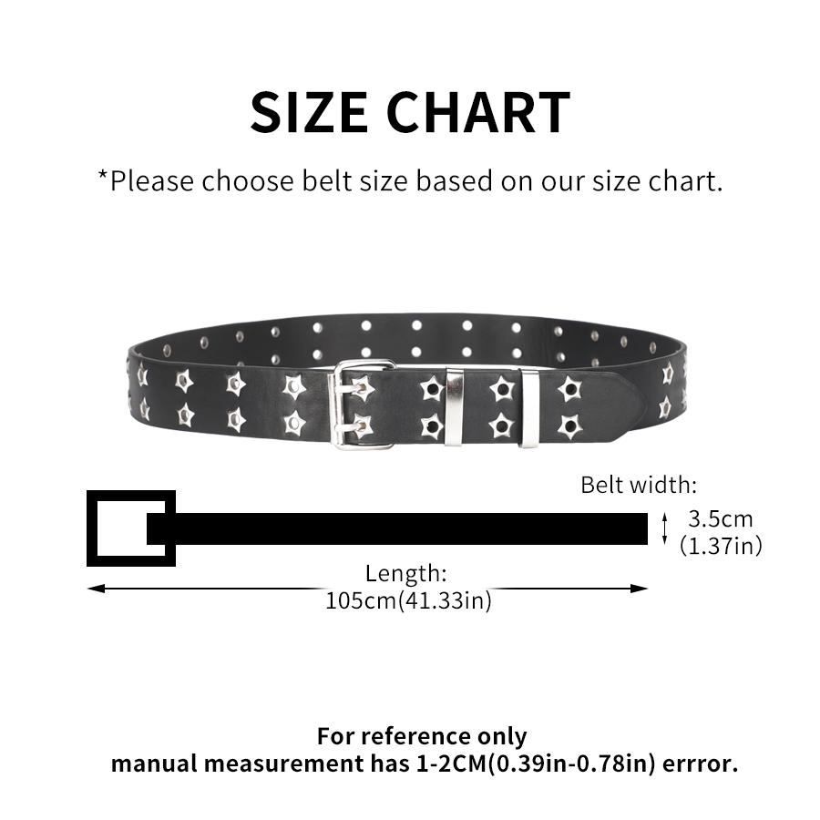 1Pc Women's Belt Large size Double Hole Men Belts Punk Hip Hop Rock Subculture Belts Punch Free Belt for Men and Women