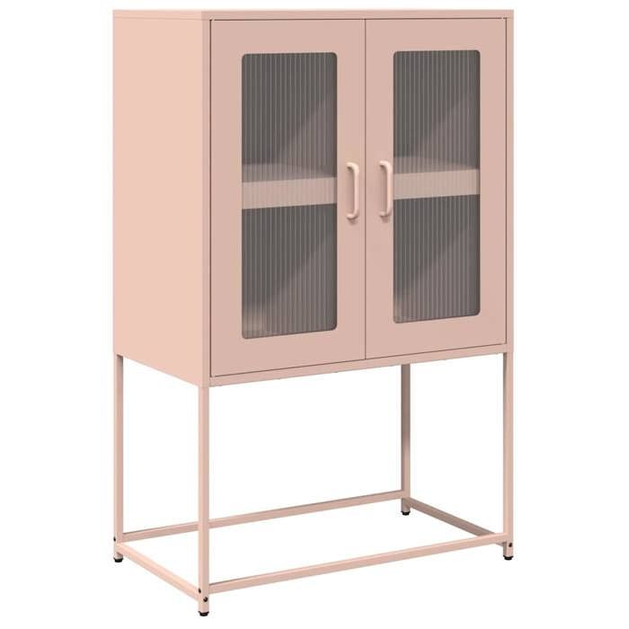 VidaXL Highboard Pink 68x39x107 Cm Steel, Cabinet, Storage Cabinet, Highboard, Sideboard, Tall Cabinet, 853375