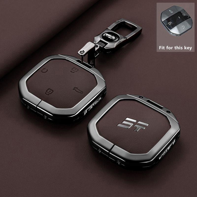 Zinc Alloy Car Key Case Fob For Jetour Freedom T1 Shanhai  + Remote Cover Shell Keychain Ring Holder Housing Accessories
