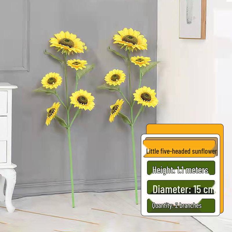 Large High Branch Sunflower Artificial Flower Bouquet for Living Room Decoration