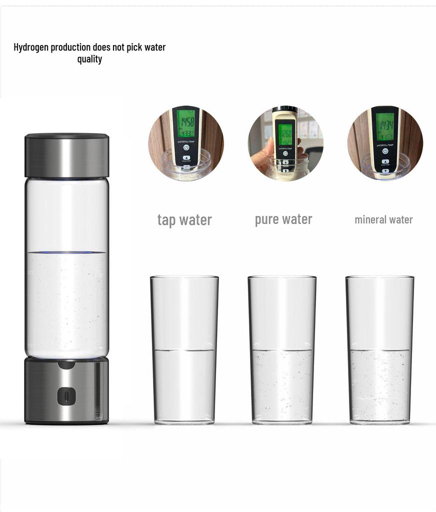 Fifth-Gen Hydrogen-Rich Water Cup: Two-in-One Electrolytic Hydrogen Generator and Hot-Selling Bottle.