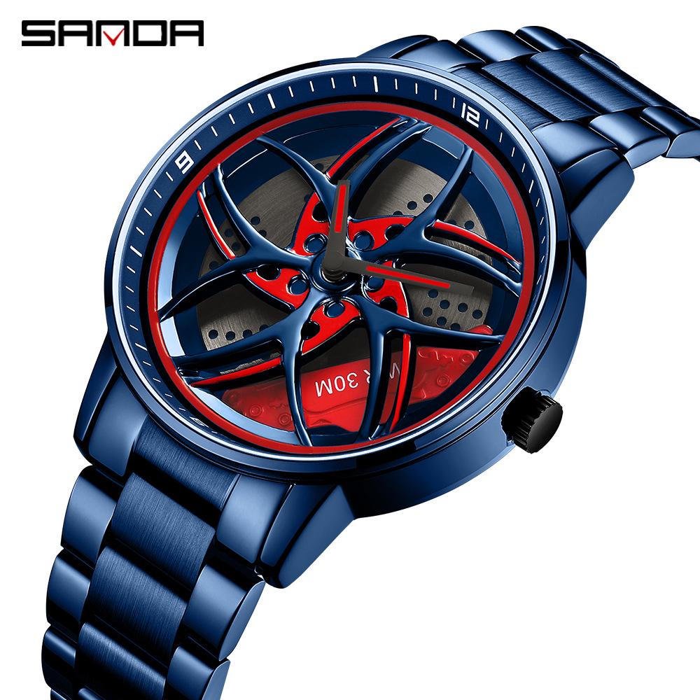 Sanda Meilleure Vente 1088 Montre pour Adolescent: Personnalisé, Cadran Rotatif 3D, Tendance, Quartz Étanche.