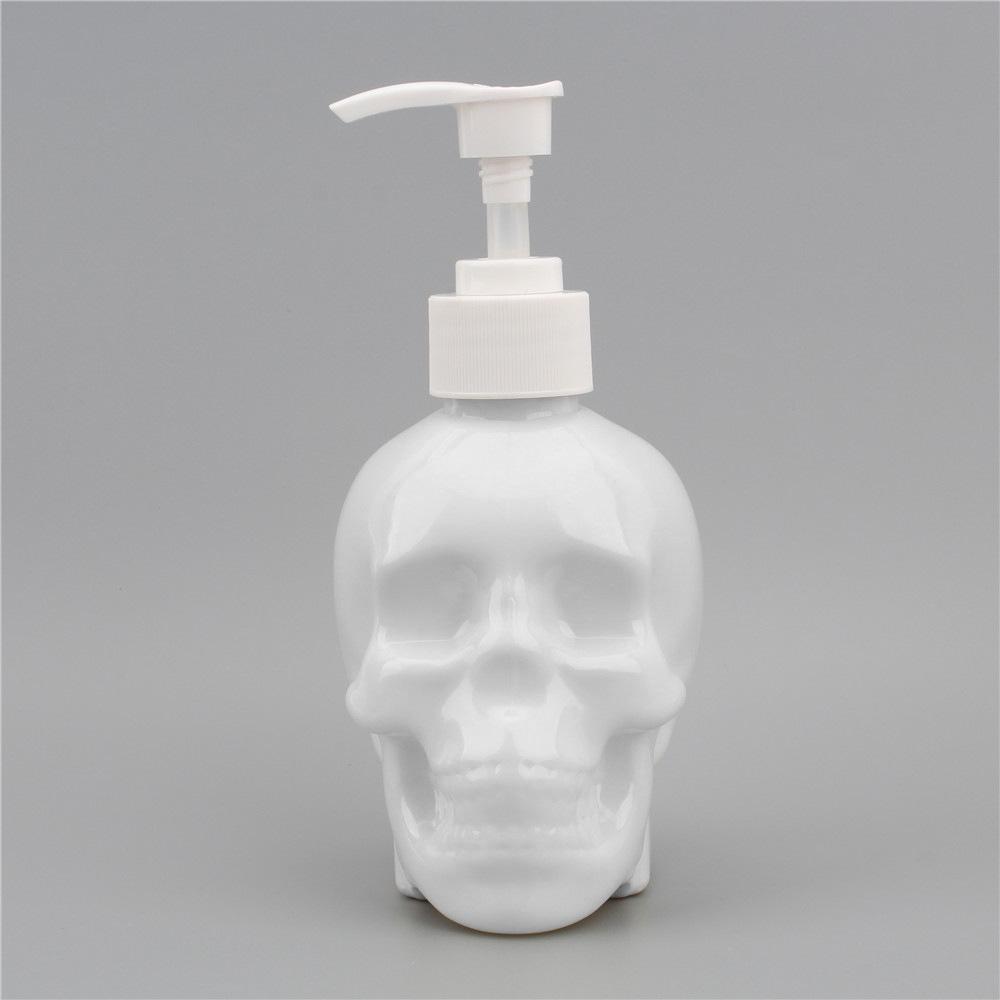 Creative Skull 350ml PET Plastic Press Pump Bottle for Hand Sanitizer, Shower Gel, or Lotion.