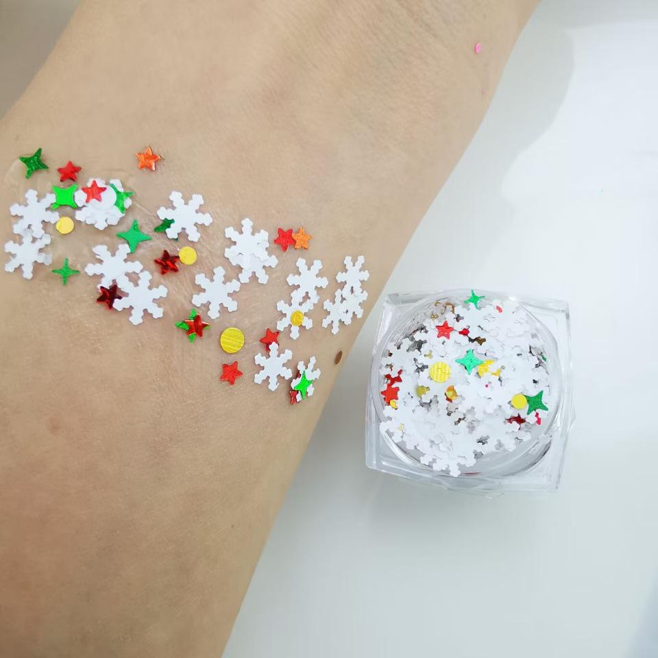 

Самоклеящиеся блестящие гелевые наклейки на лицо в виде снежинок для Рождества и сценического макияжа