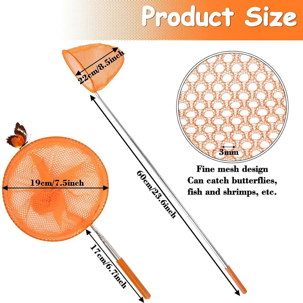 4 pcs Kids Telescopic Butterfly Fishing Nets for Catching Insect or Fish
