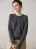 Women's Cashmere Round Neck Sweater - Thickened, Versatile, Loose Knit for Autumn/Winter.