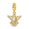 New 925 Silver Charms Angel Saint Cross Zircon Beads Pendant Bracelets Necklaces Womens DIY Jewelry Gift