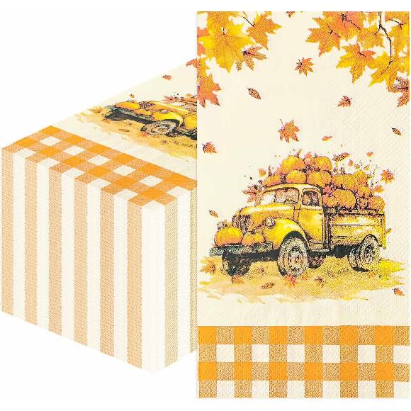 SietDESEO 25 Pieces 3-ply Thanksgiving Dinner Napk 13 x 15.7 Inch Guest Bathroom Napk Disposable Hand Towels for Bathroom Kitchen Fall Party