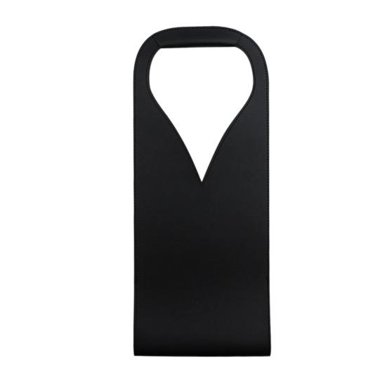 V-shaped Handle Wine Holder Faux Leather Tote Bag, Portable Carrier Pouch, Waterproof Packaging Bag Single Bottle Protector Sleeve for Champagne Beer