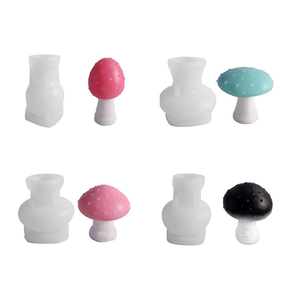 Gypsum Candle Mold Flexible Silicone Mold for Home Decoration Mushroom Shape Aromatherapys Mould Jewelry Supplies