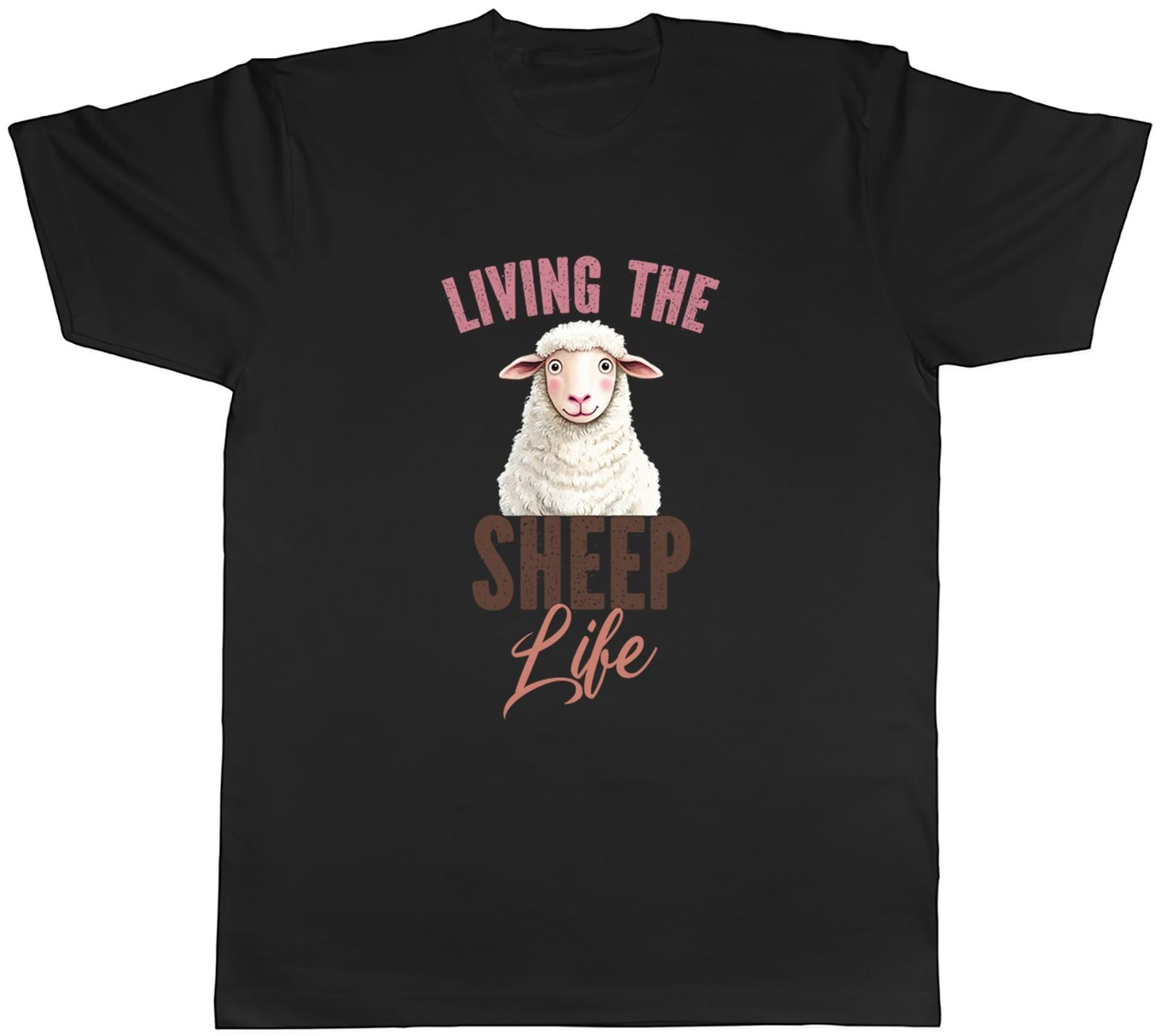 Living the Sheep Life Funny Mens T-Shirt Tee Gift Top XXXL