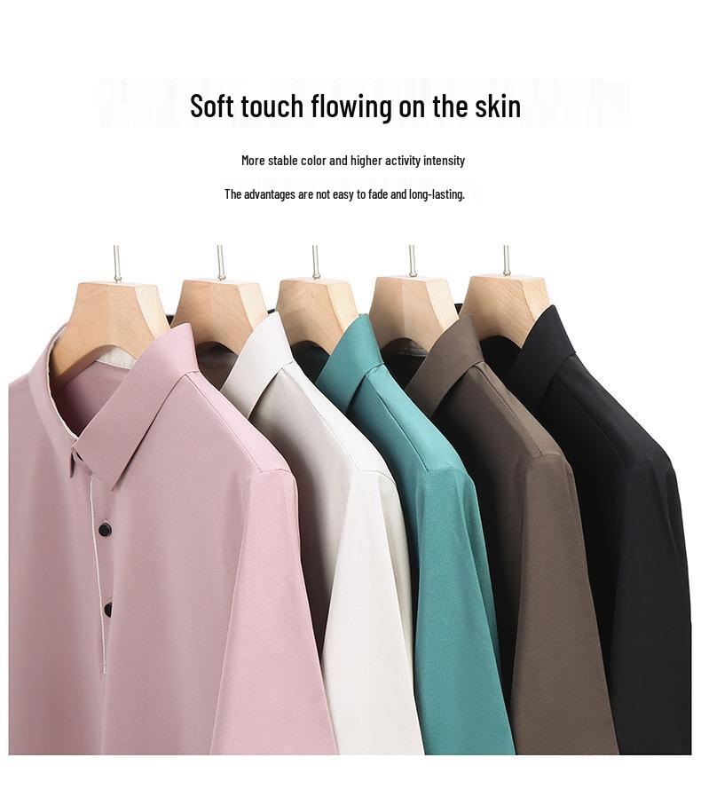 Men's High-End Ice Silk Polo - Quick-Dry, Loose Fit, Summer Short Sleeve Lapel T-Shirt, Plus Size, Dad's Style