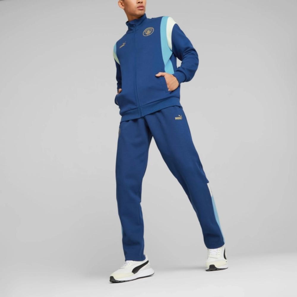 Puma Mcfc Cny Manchester City Rabbit Year Series Logo Letter Print Color Block Retro Sports Jacket Men Jacket Blue 772351-25