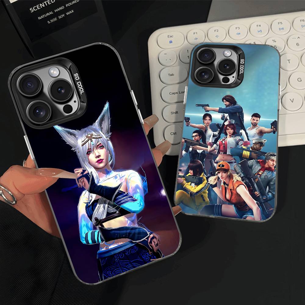 F-Free F-Fire Phone Case For iPhone 14,16,12,15,13,17,11,E,Pro,Max,Plus,Air,Mini Black Soft Cover