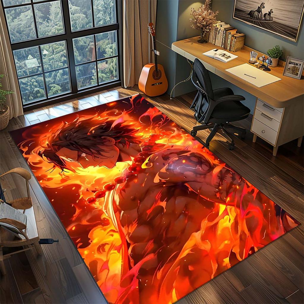 One Piece Anime Rug Carpet Large Area Rug Non Slip Washable Floor Mat Gamer Room Bedroom Home Decor