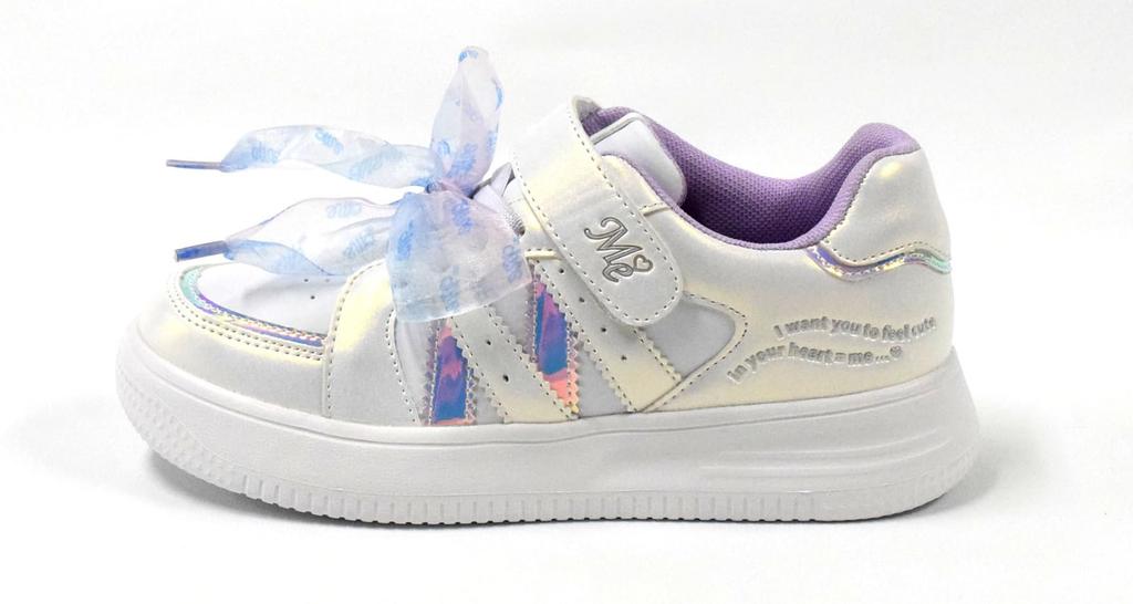 Equal Me Court Stylish and with Elastic and Lace Perfect for Casual and Sports Size Kids' Girls' Sneakers, Cute, Velcro, Straps, Ribbons, School,